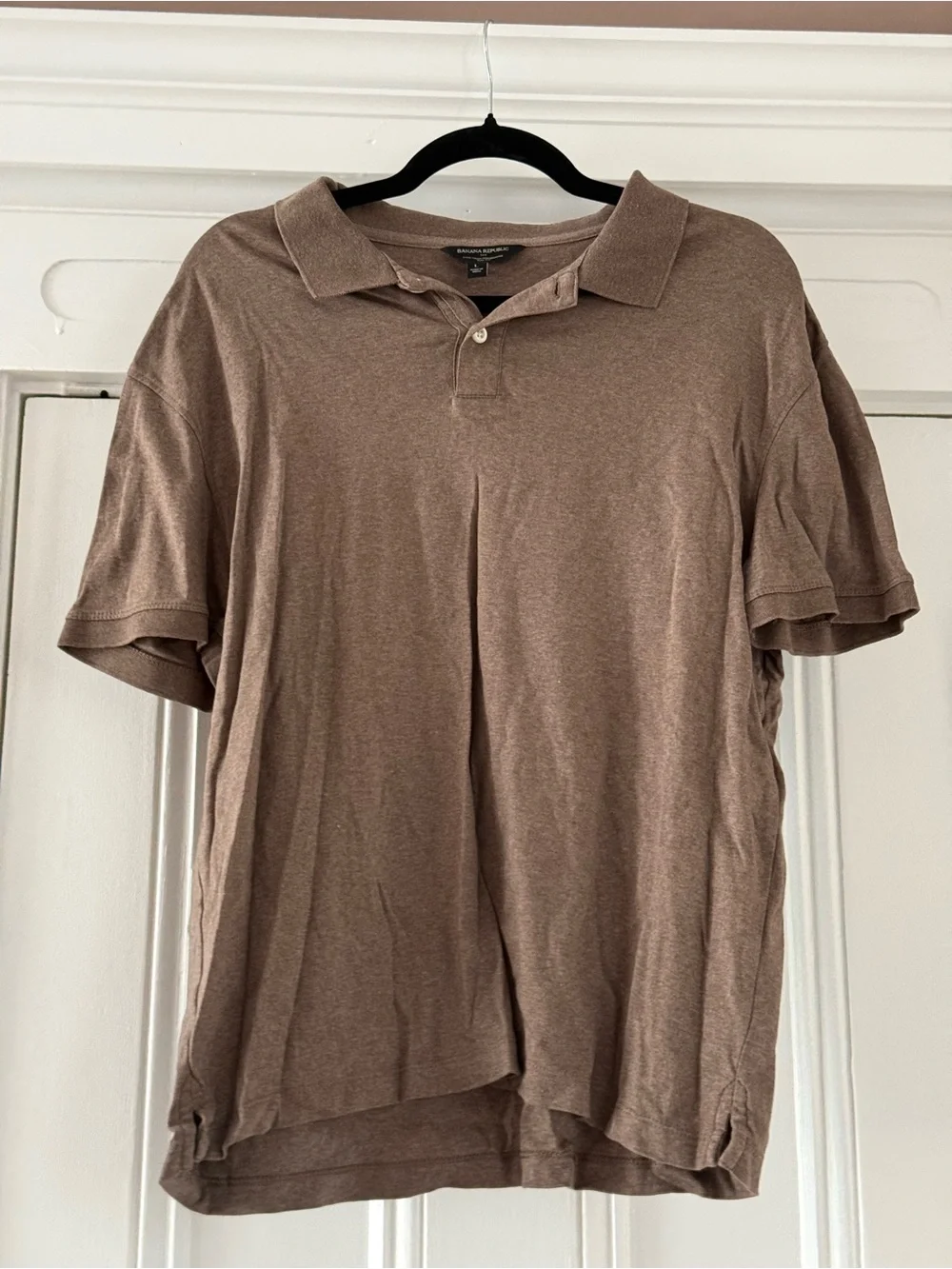 Banana Republic Luxe Touch Polo in Toasted Brown Heather, Size L